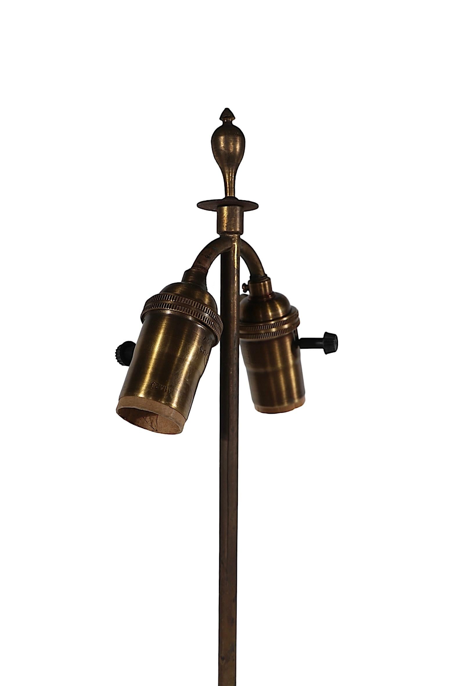 Faux Bamboo Brass Floor Lamp att. to Maison Bagues Made in France c.1960's For Sale 7