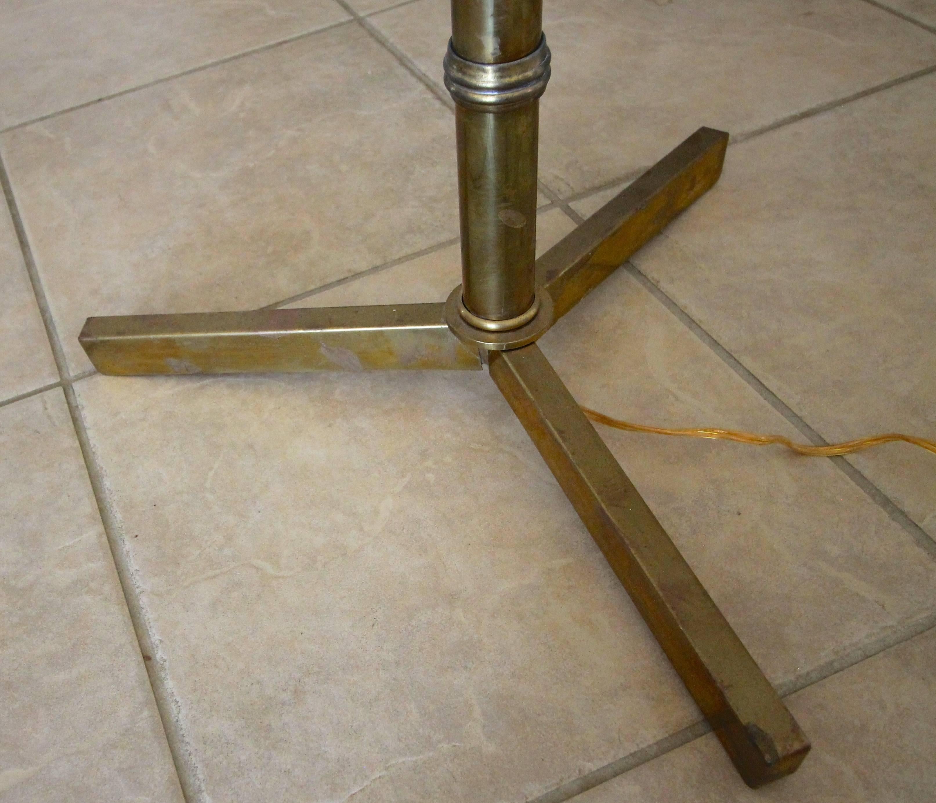 Faux Bamboo Brass Floor Lamp For Sale 4