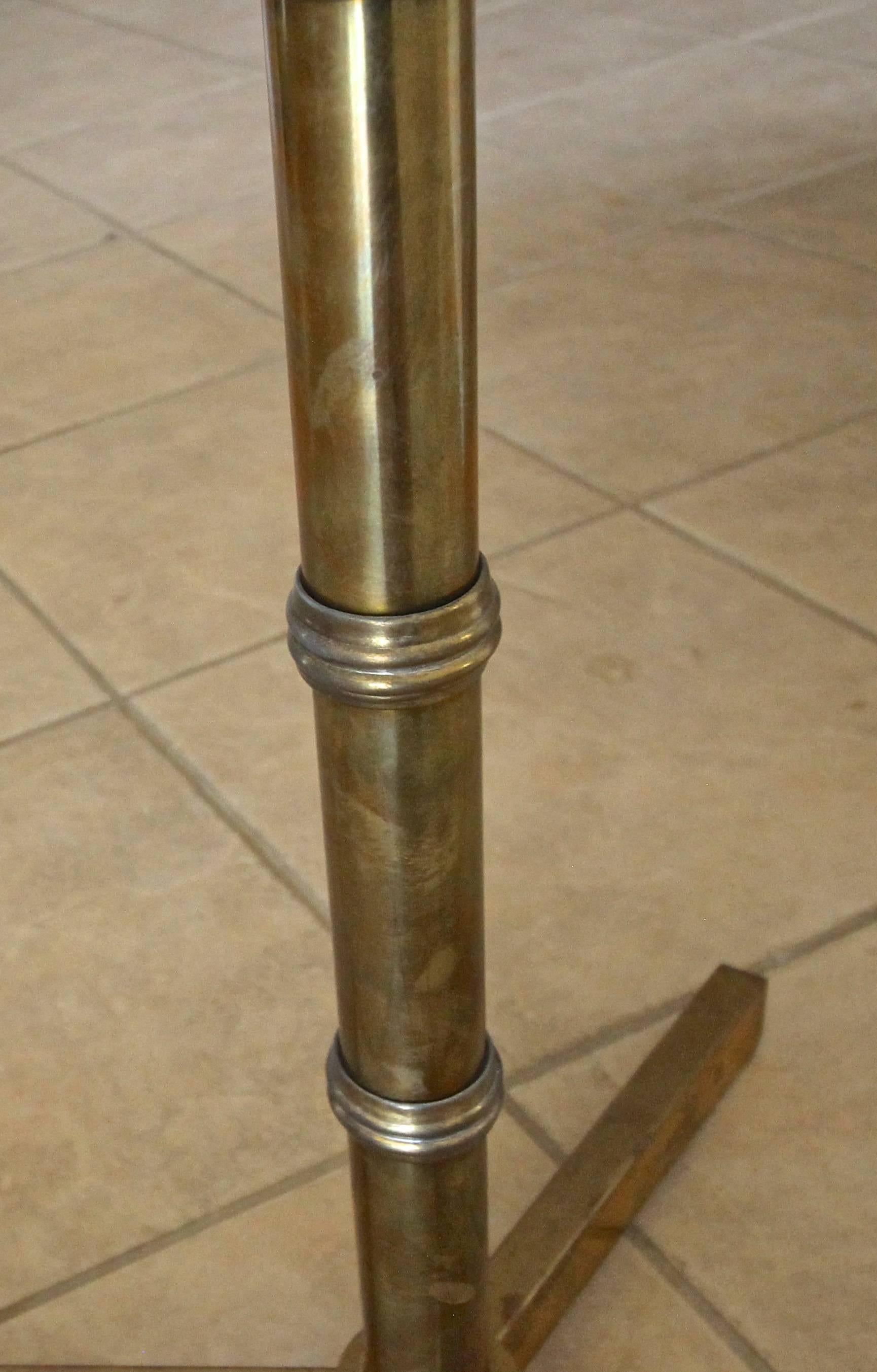 Faux Bamboo Brass Floor Lamp For Sale 7