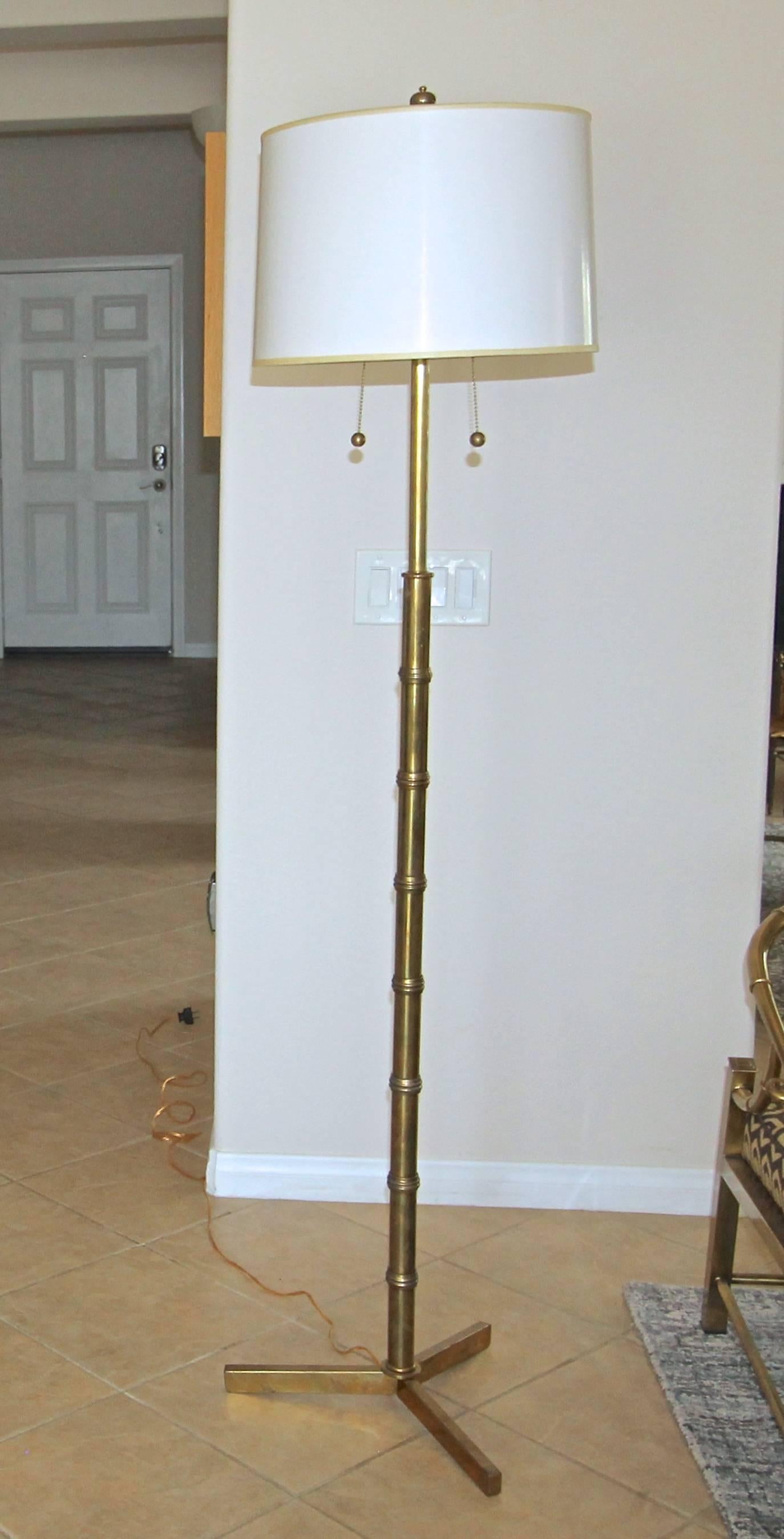 brass bamboo floor lamp