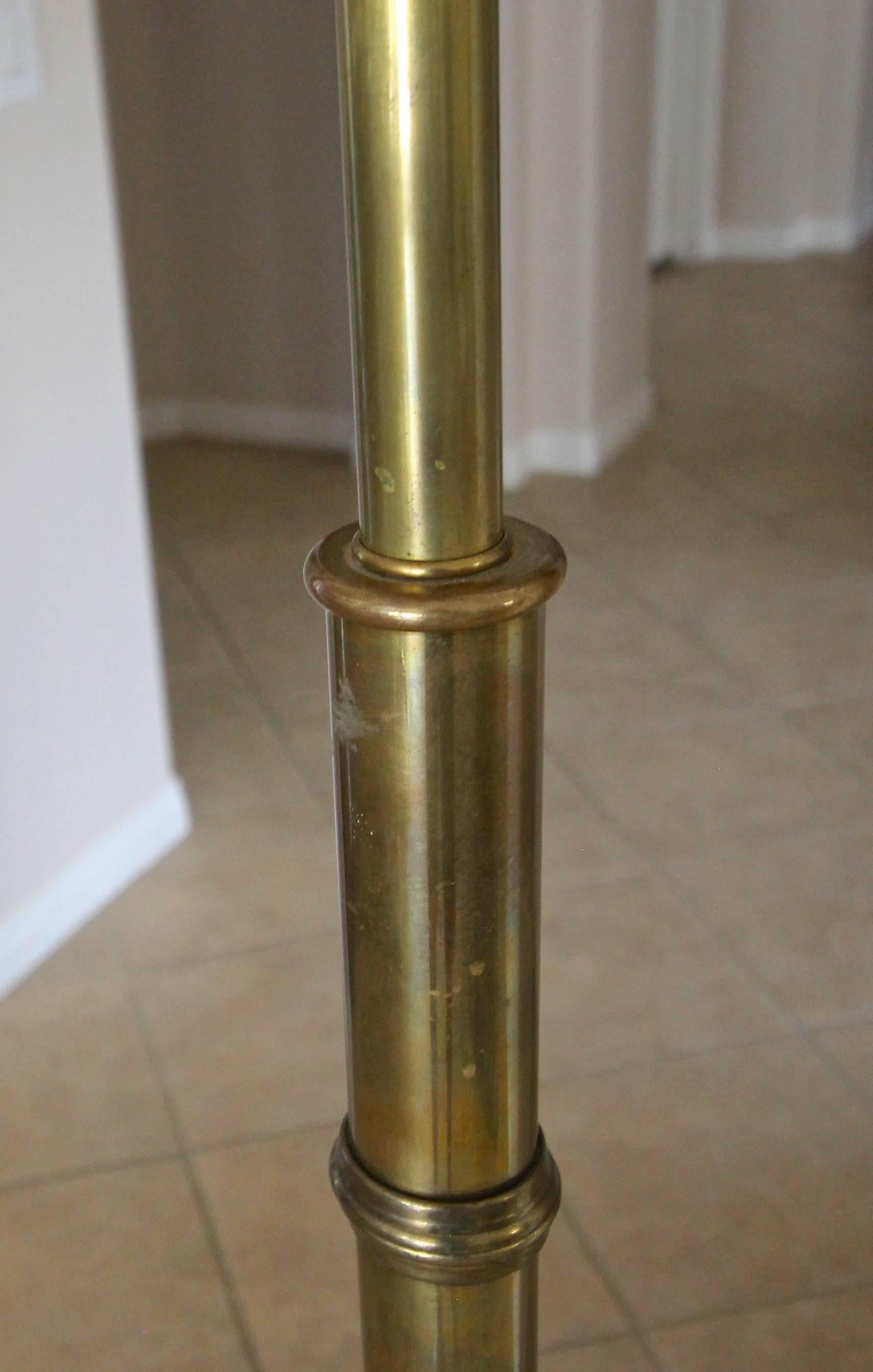 Lampadaire en faux bambou et laiton 2