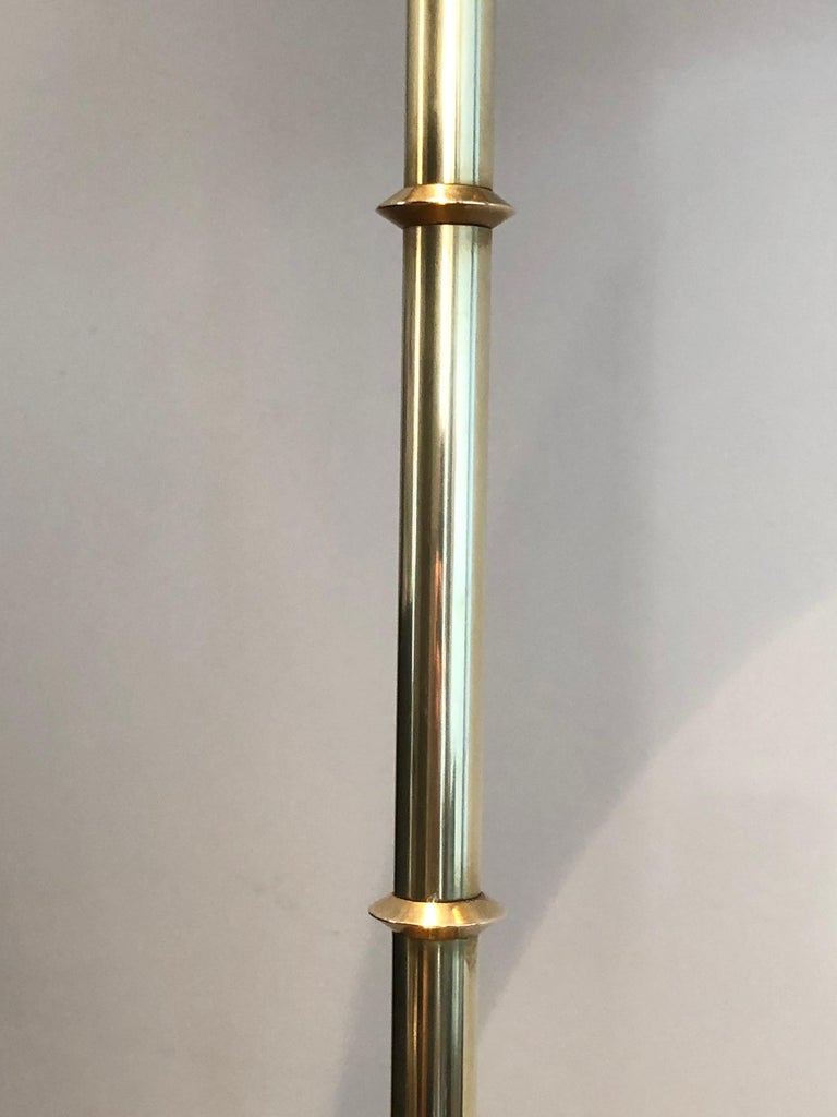 FauxBamboo Brass Floor Lamp in the Style of Jacques French