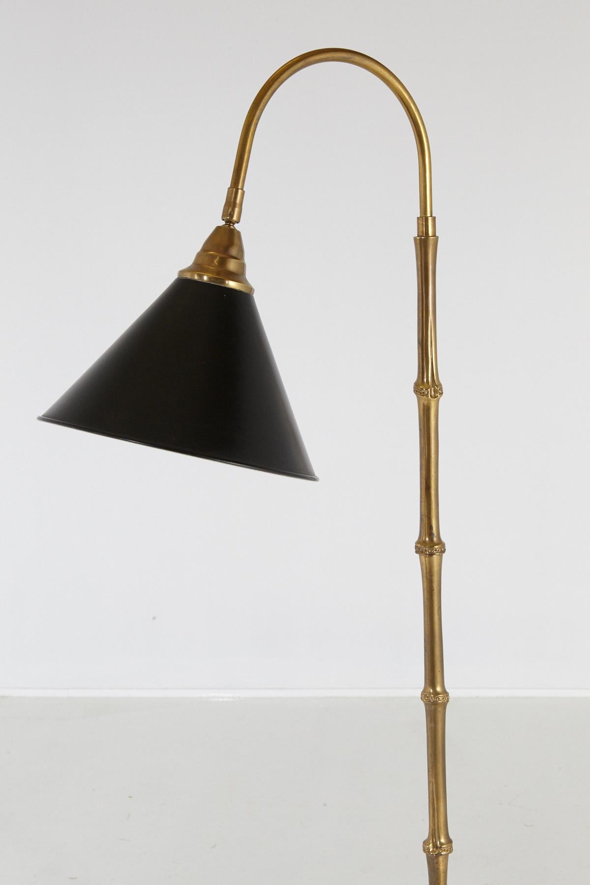 brass floor lamp with shade