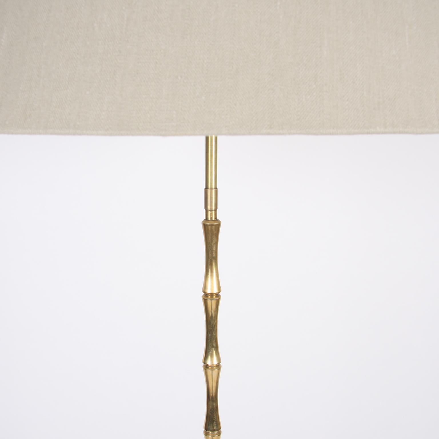 French Faux Bamboo Brass Floor Lamp