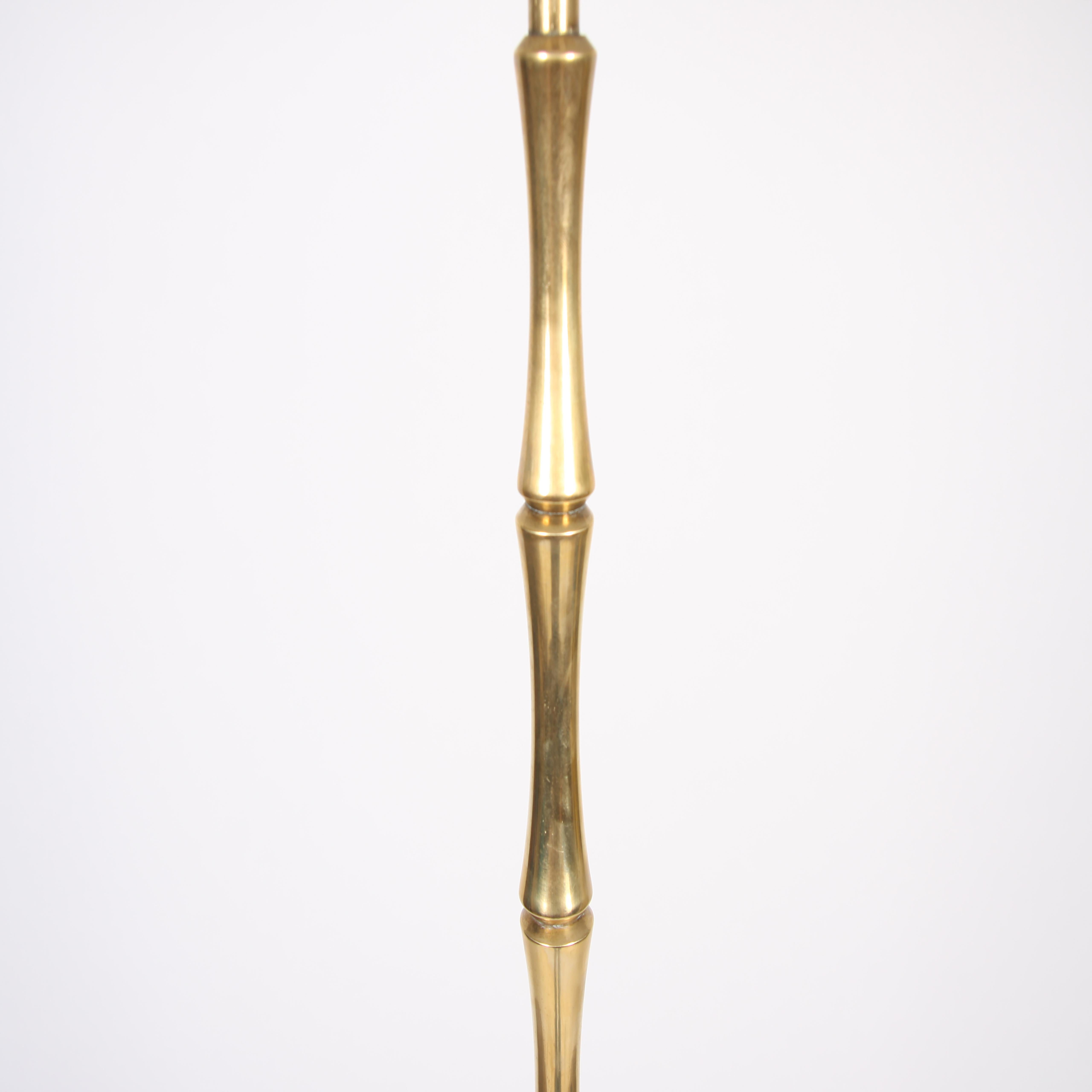 Faux Bamboo Brass Floor Lamp In Good Condition In London, GB
