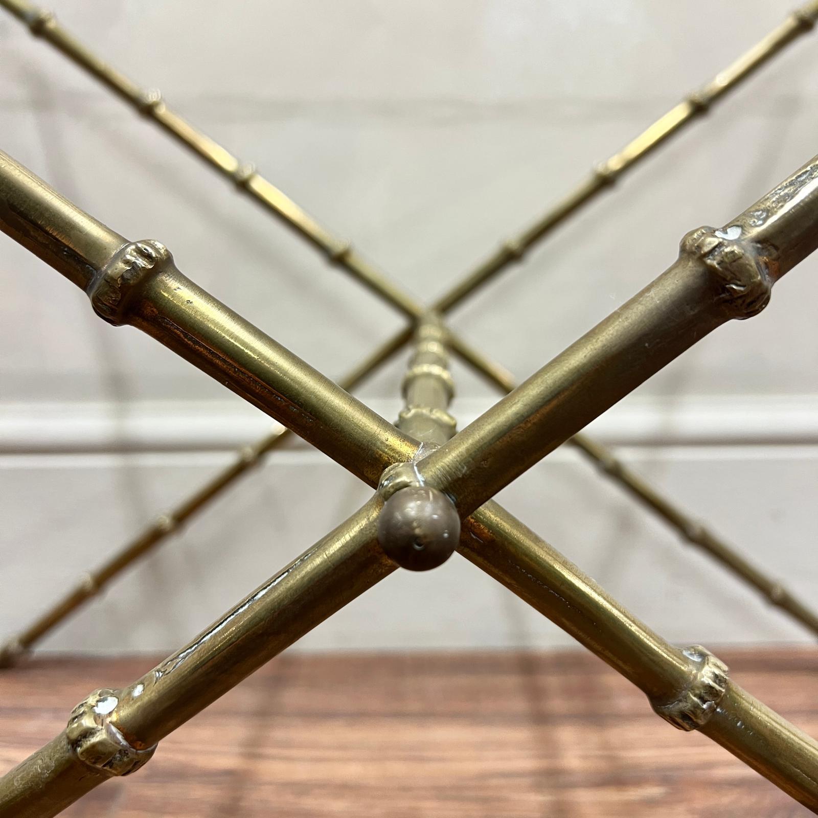 Faux Bamboo, Brass Luggage Stand Maison Baguès In Good Condition In Southampton, GB