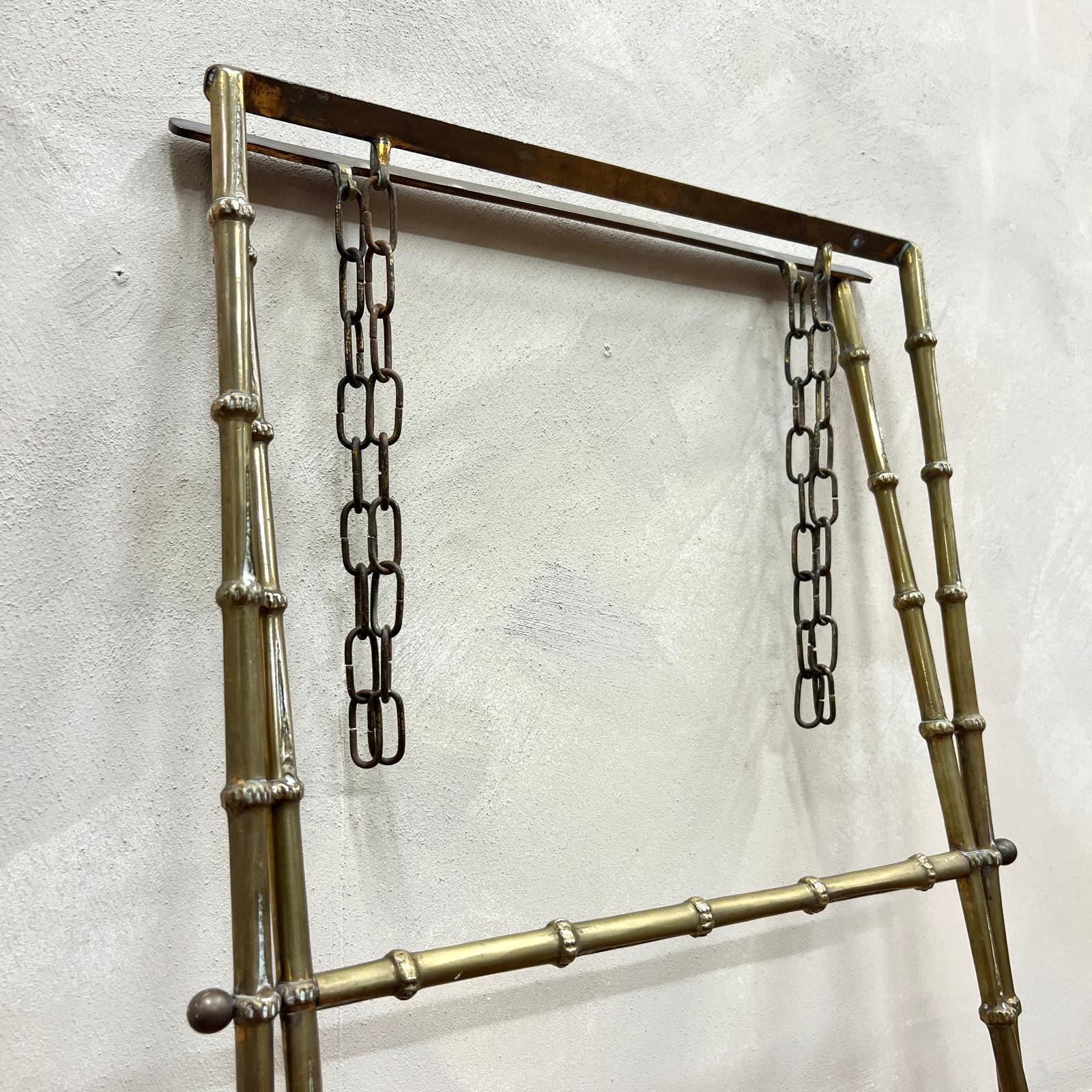 Faux Bamboo, Brass Luggage Stand Maison Baguès 1