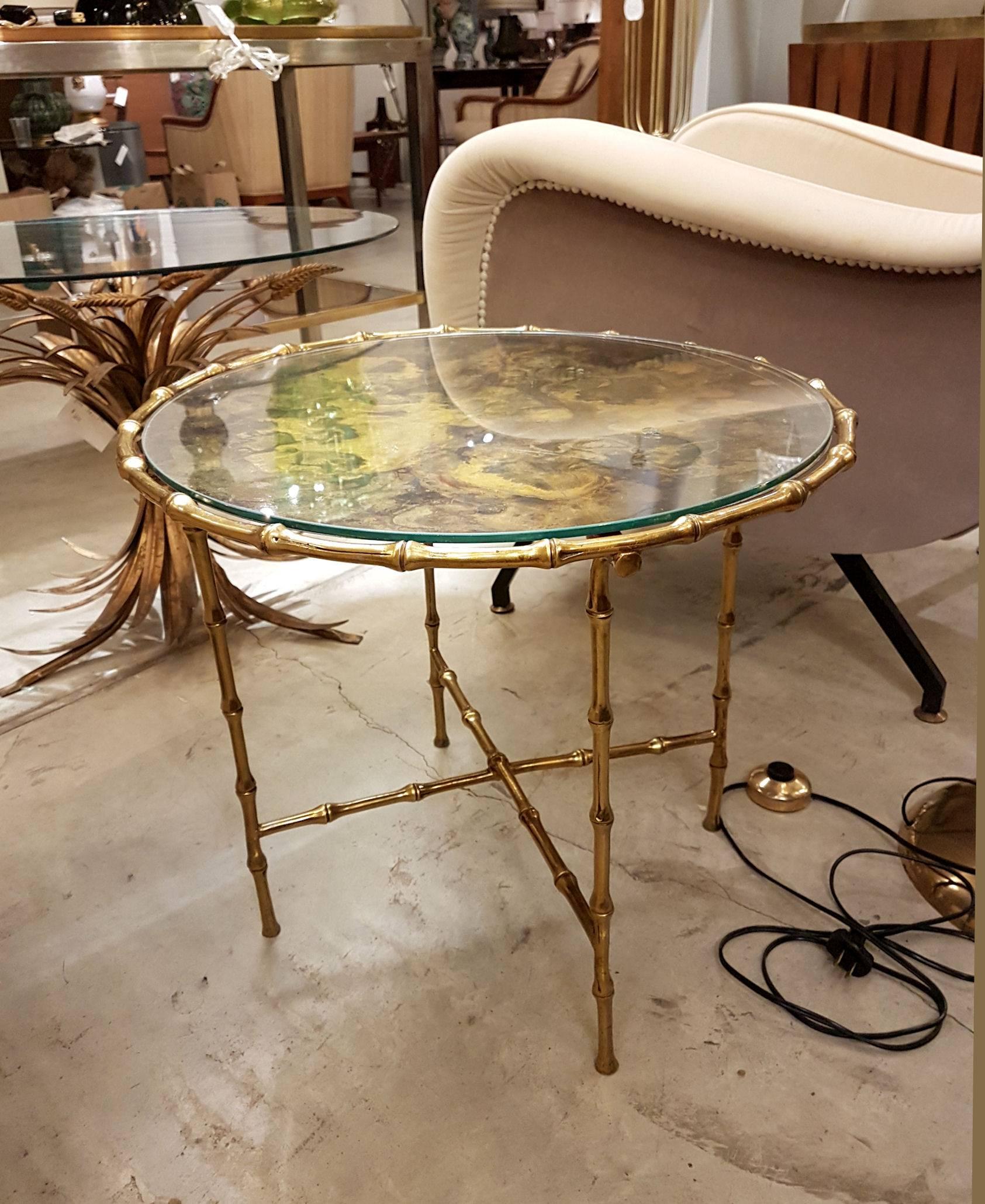 brass bamboo table