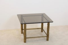 Faux Bamboo Brass Side or Coffee Table, France, 1960s