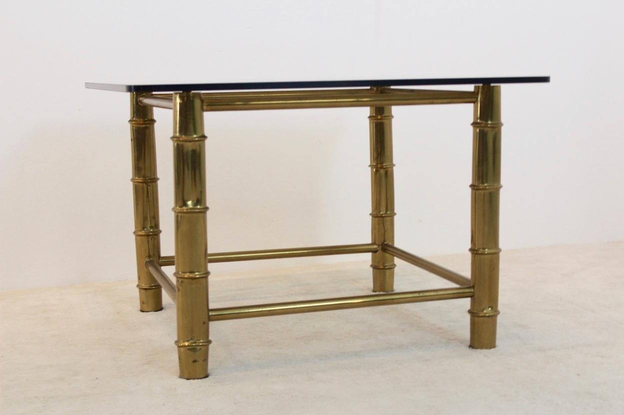 20th Century Faux Bamboo Brass Side or Coffee Table, France, 1960s For Sale