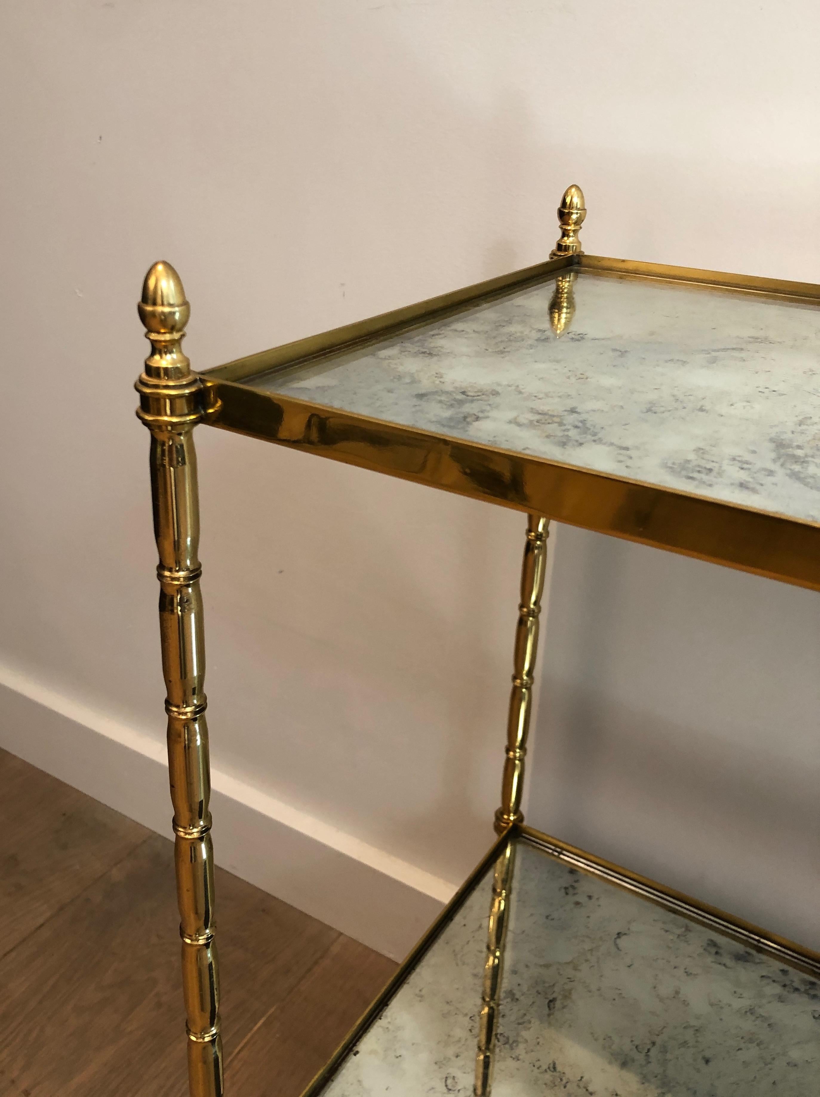 Faux-Bamboo Brass Side Table by Maison Bagués 1
