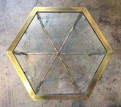 Faux Bamboo Brass Side Table by Mastercraft