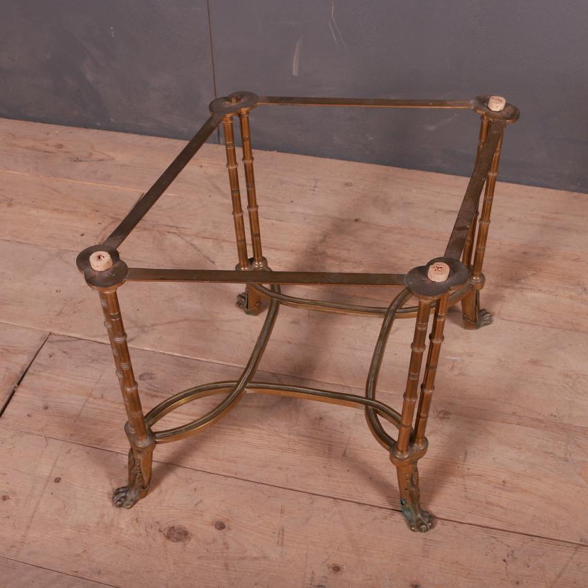 20th Century Faux Bamboo Brass Side Table For Sale