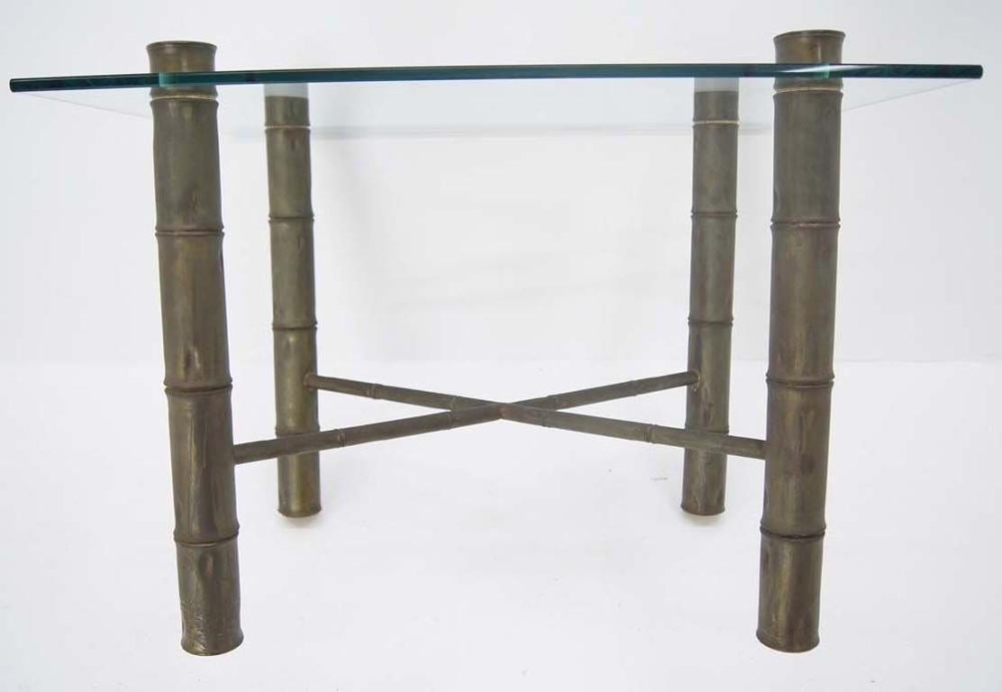 Nice vintage faux bamboo side coffee table.








In style of Maison Bagues