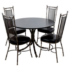 Faux Bamboo Breakfast Table with Four Chairs by Daniel Jones NYC