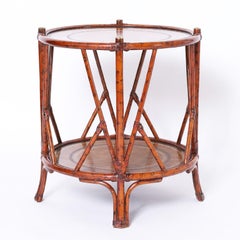 British Colonial Beistelltisch aus Bambusimitat von Maitland-Smith