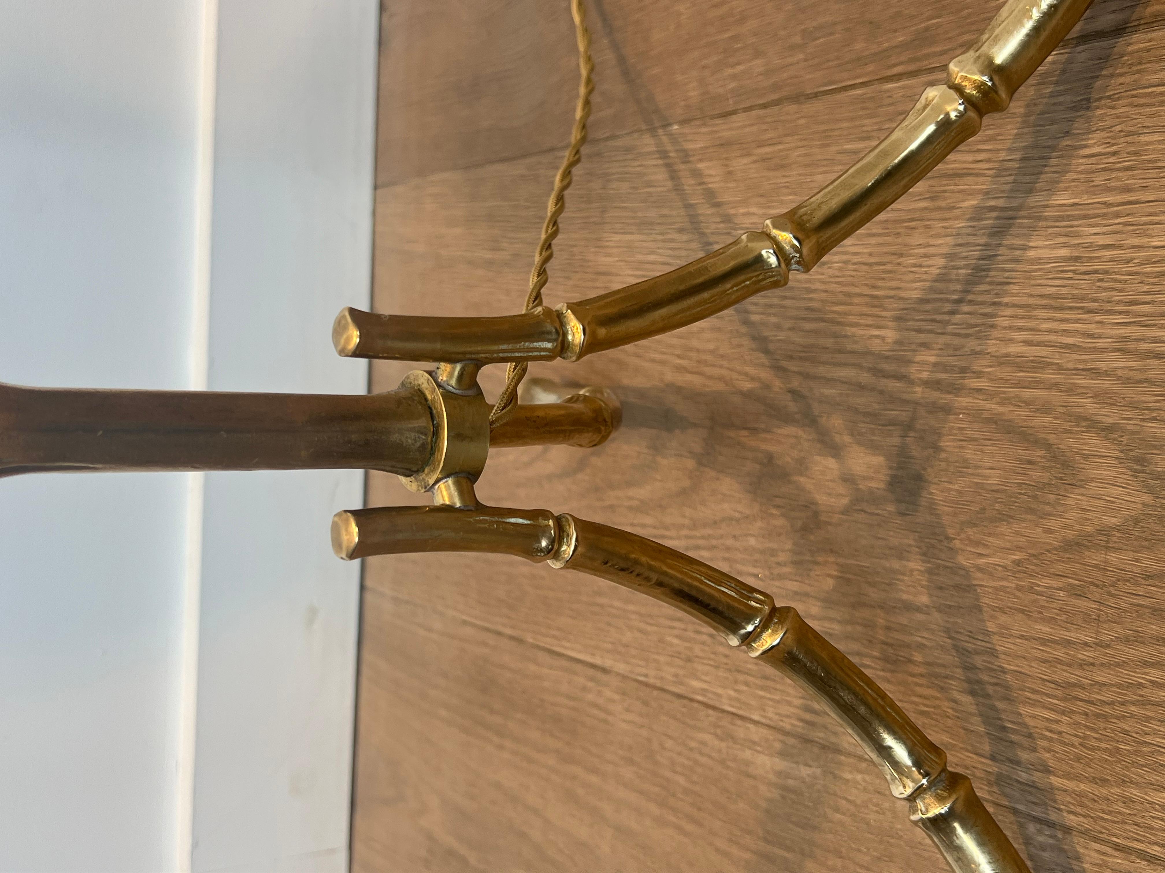 Lámpara de pie de imitación de bambú bronce de Maison Bagués en venta 10