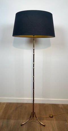 Faux-Bamboo Bronze Floor Lamp By Maison Bagués