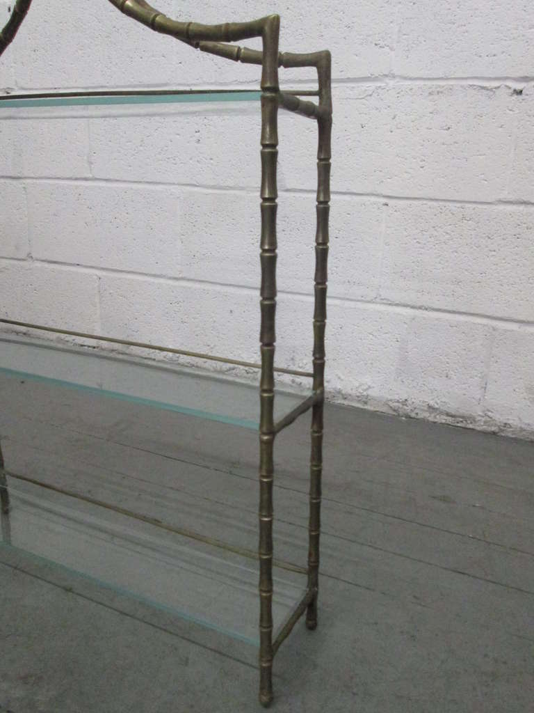 Directoire Faux Bamboo Bronze Shelf in the Style of Maison Baguès For Sale