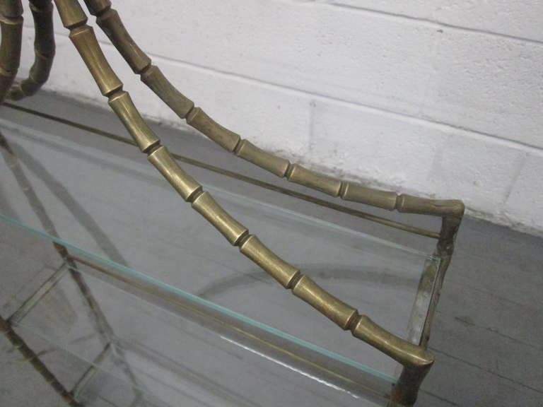 Faux Bamboo Bronze Shelf in the Style of Maison Baguès In Good Condition For Sale In New York, NY