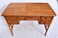 Bureau en faux bambou et bois de bouleau