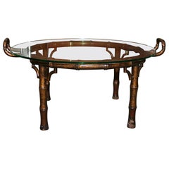 Vintage Faux Bamboo Butler Tray Coffee Table