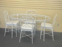 Faux Bamboo "Calcutta" Patio Table & Chairs by Hall Bradley for Brown Jordan