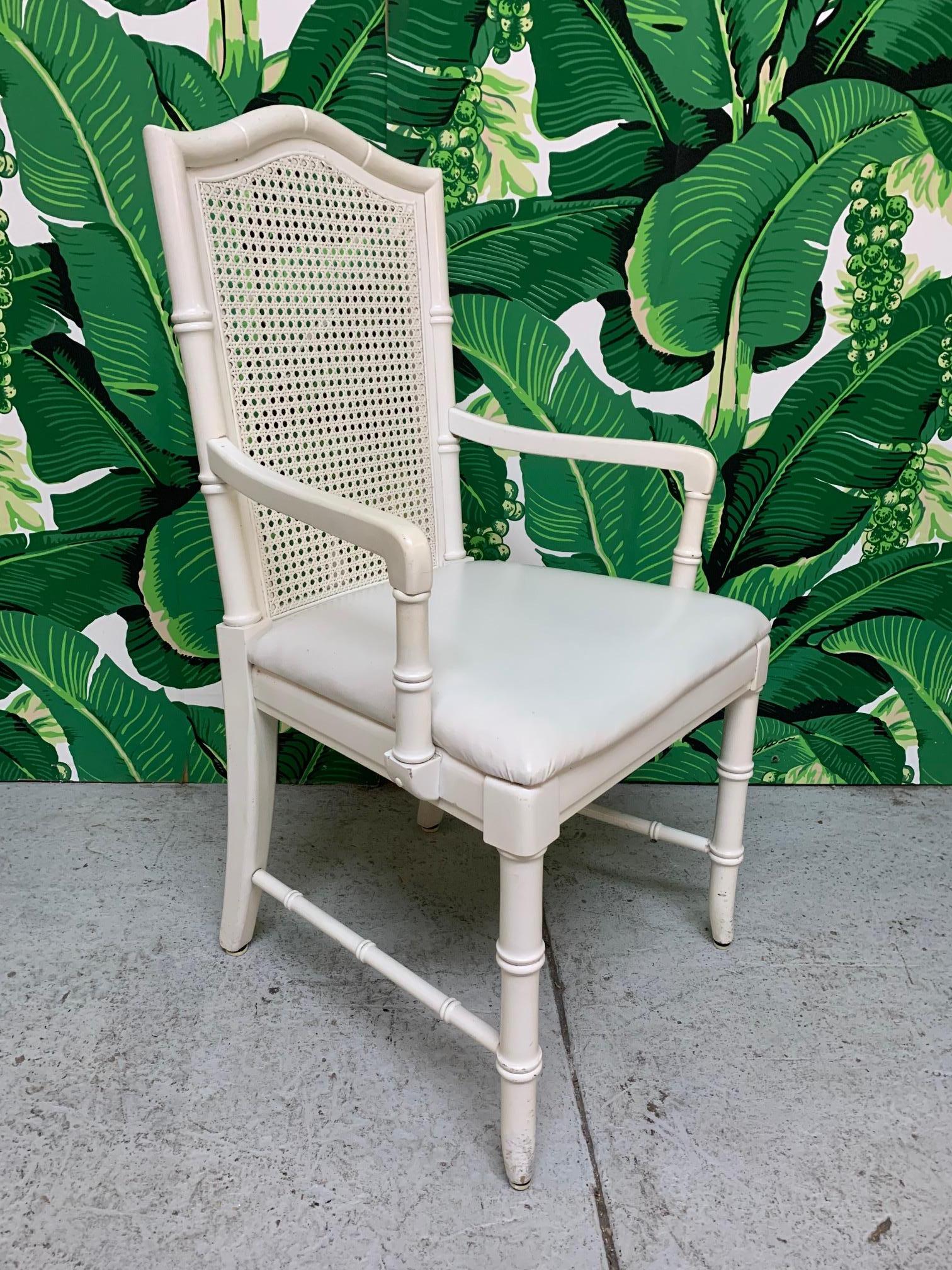 vintage thomasville cane back dining chairs