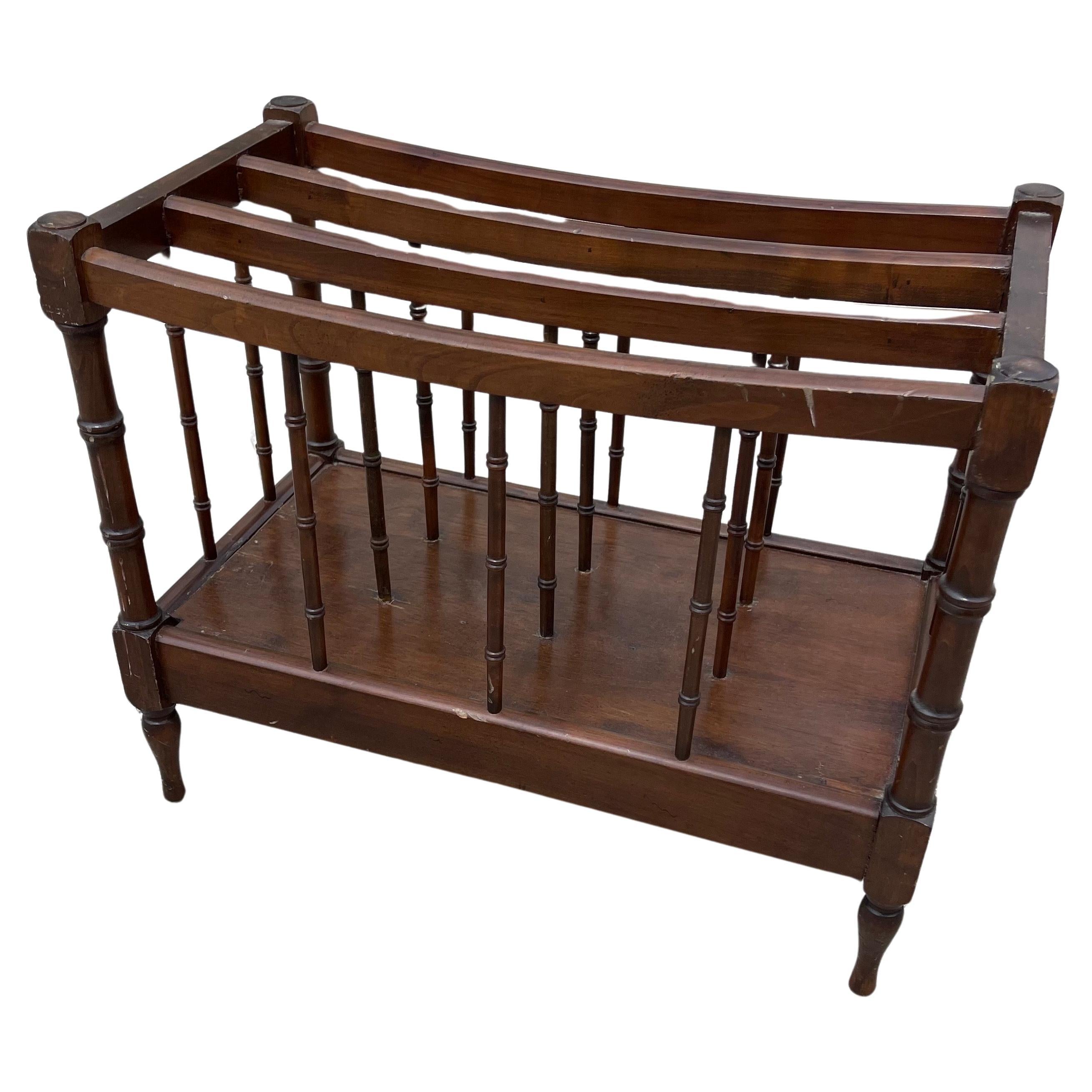 Faux Bamboo Canterbury Style Wood Magazine Rack by Trouvailles Furniture