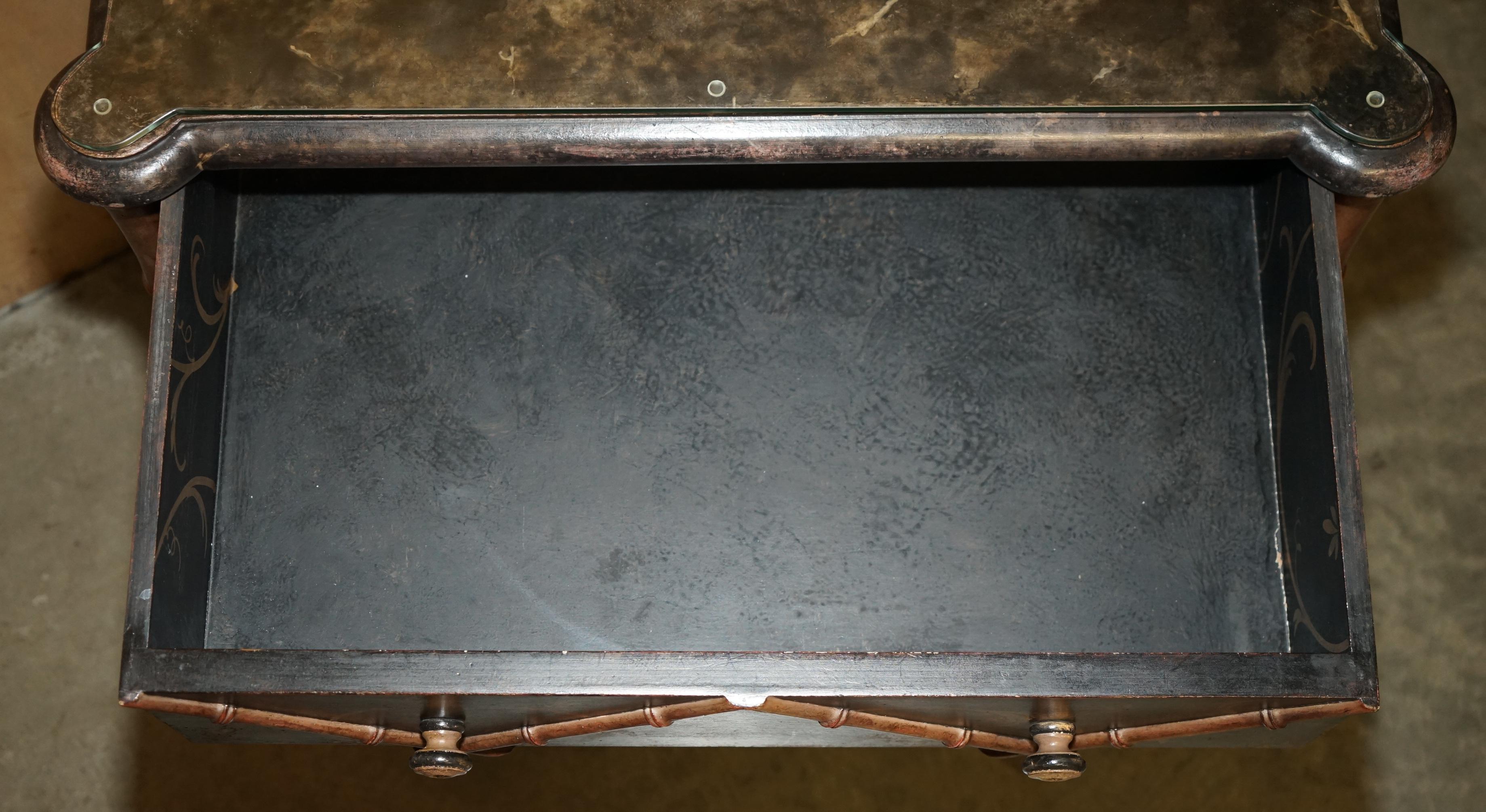 COFFRE DE TIRETTES EN FAUX BAMBOU CARVÉ EN BOIS PORTE ITALIA FIESOLE en vente 9