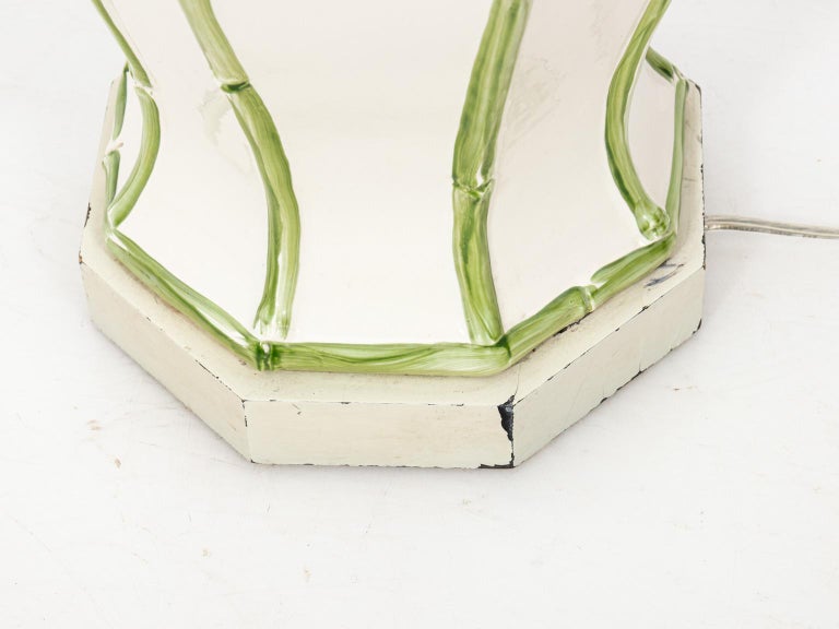 Faux Bamboo Ceramic Table Lamp For Sale at 1stdibs