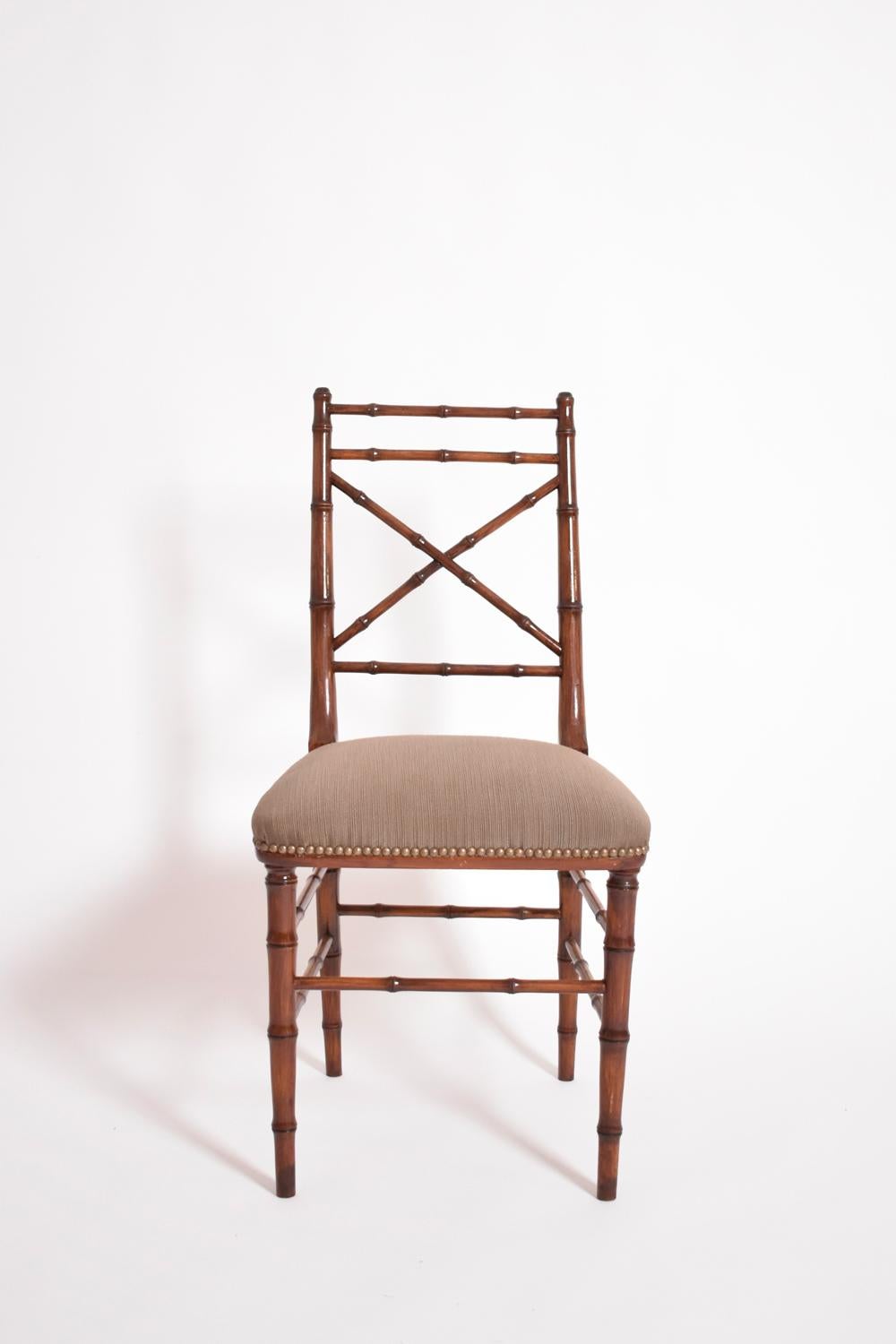 Faux bamboo chair, 1960s. In Excellent Condition For Sale In Lisboa, PT
