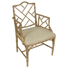 Faux Bamboo Chair in a Bleached Finish