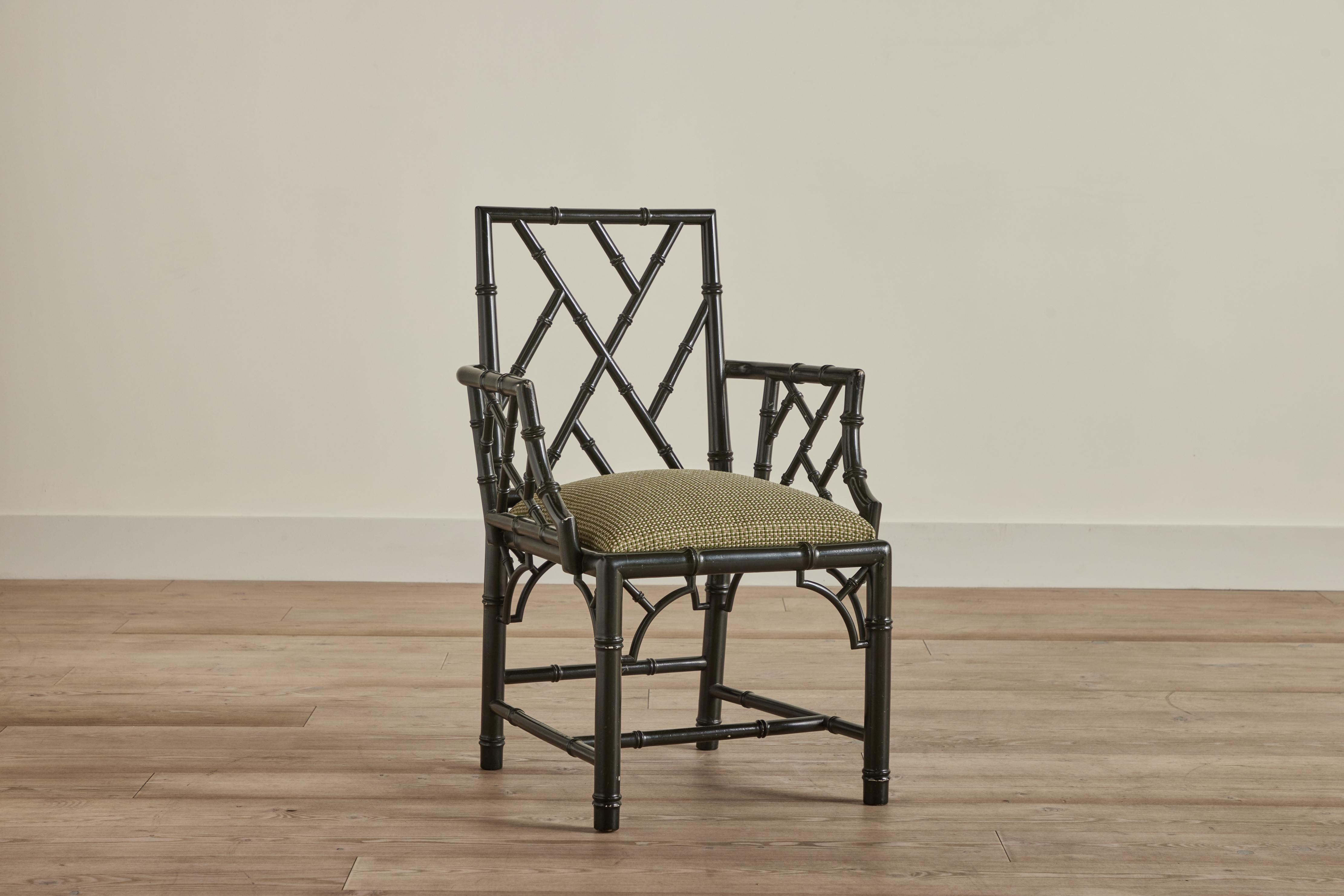 Chinoiserie Faux Bamboo Chair Set  For Sale
