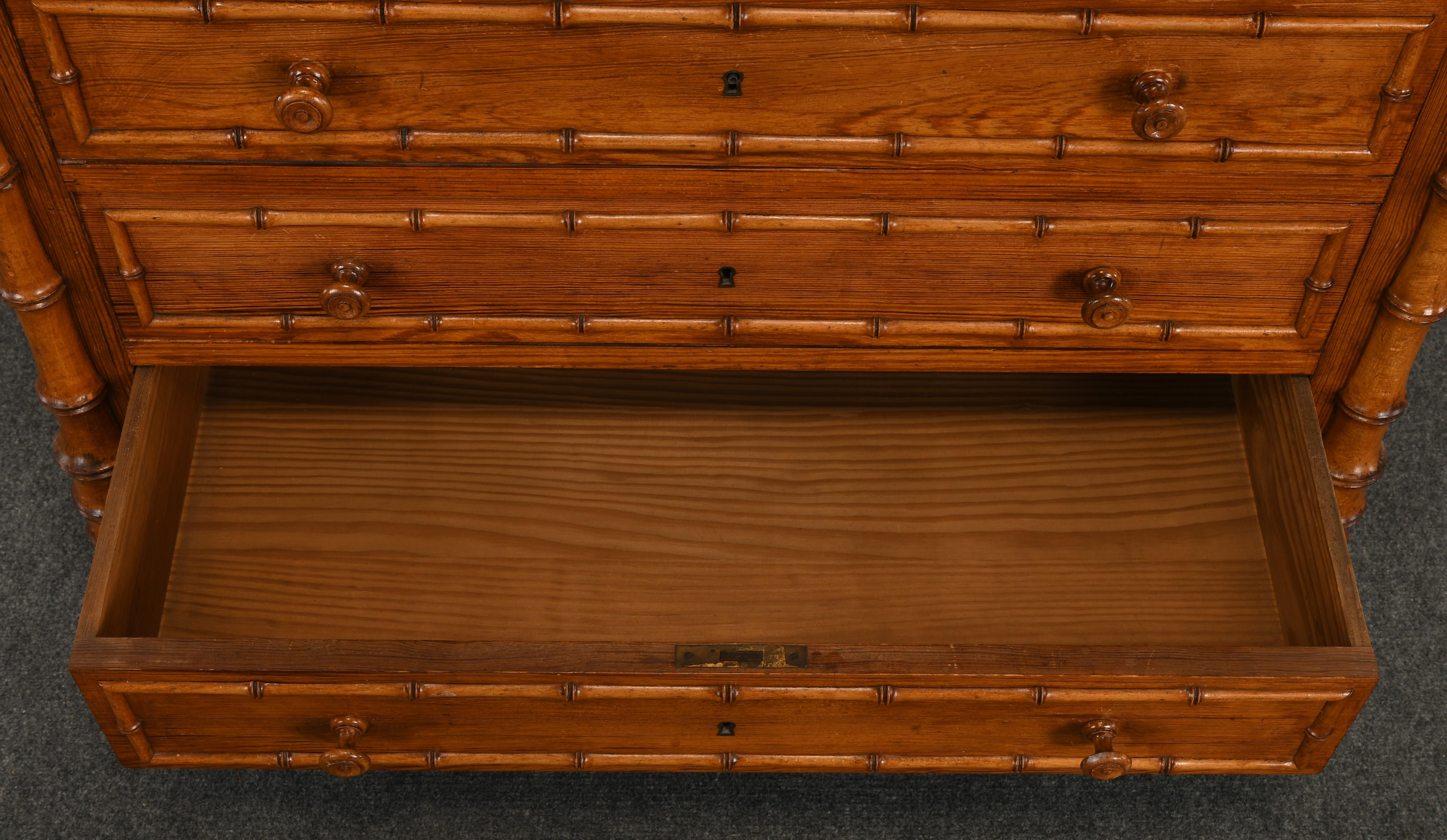 Faux Bamboo Chest of Drawers, 19th Century 6