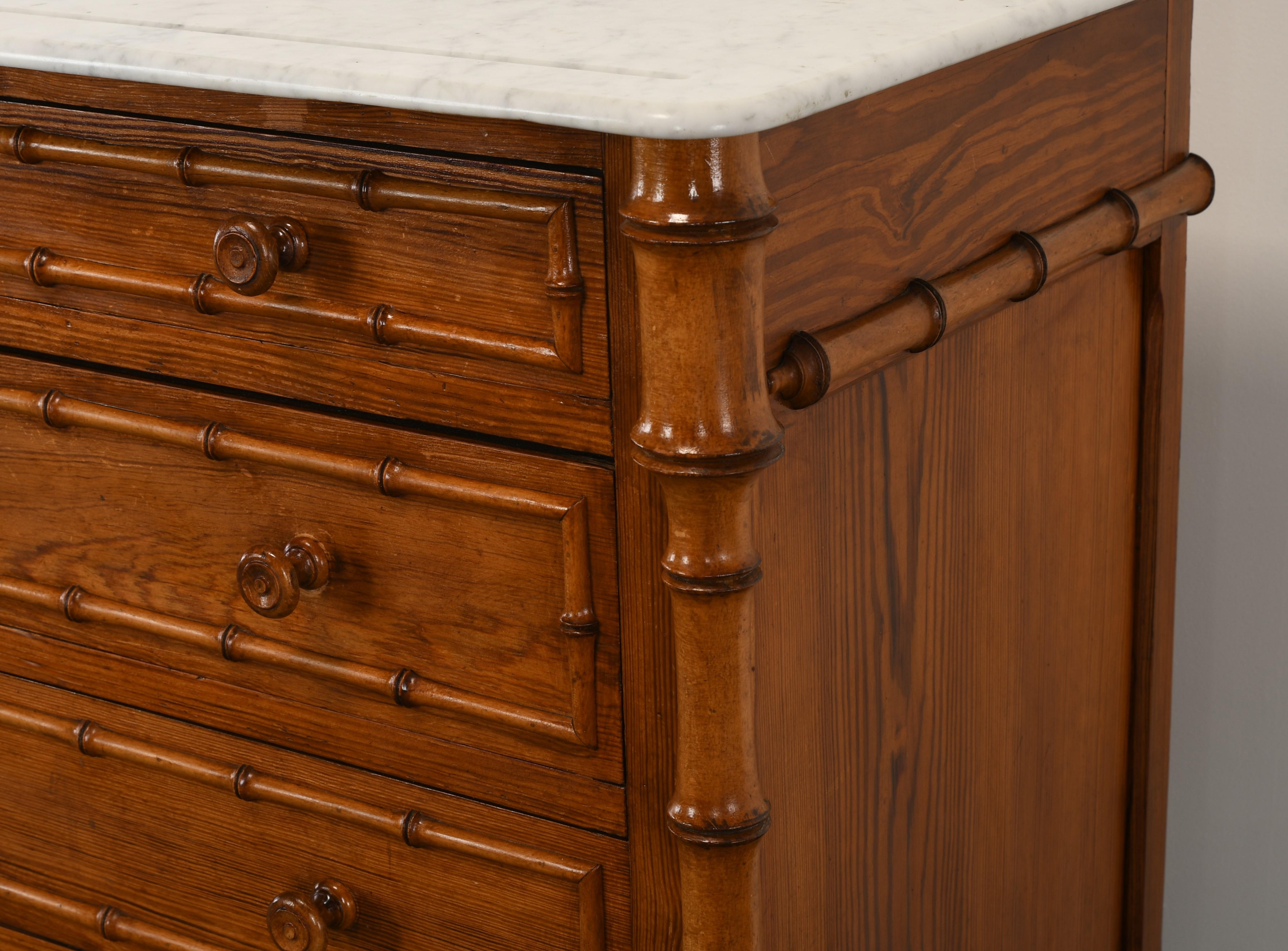 Faux Bamboo Chest of Drawers, 19th Century 7