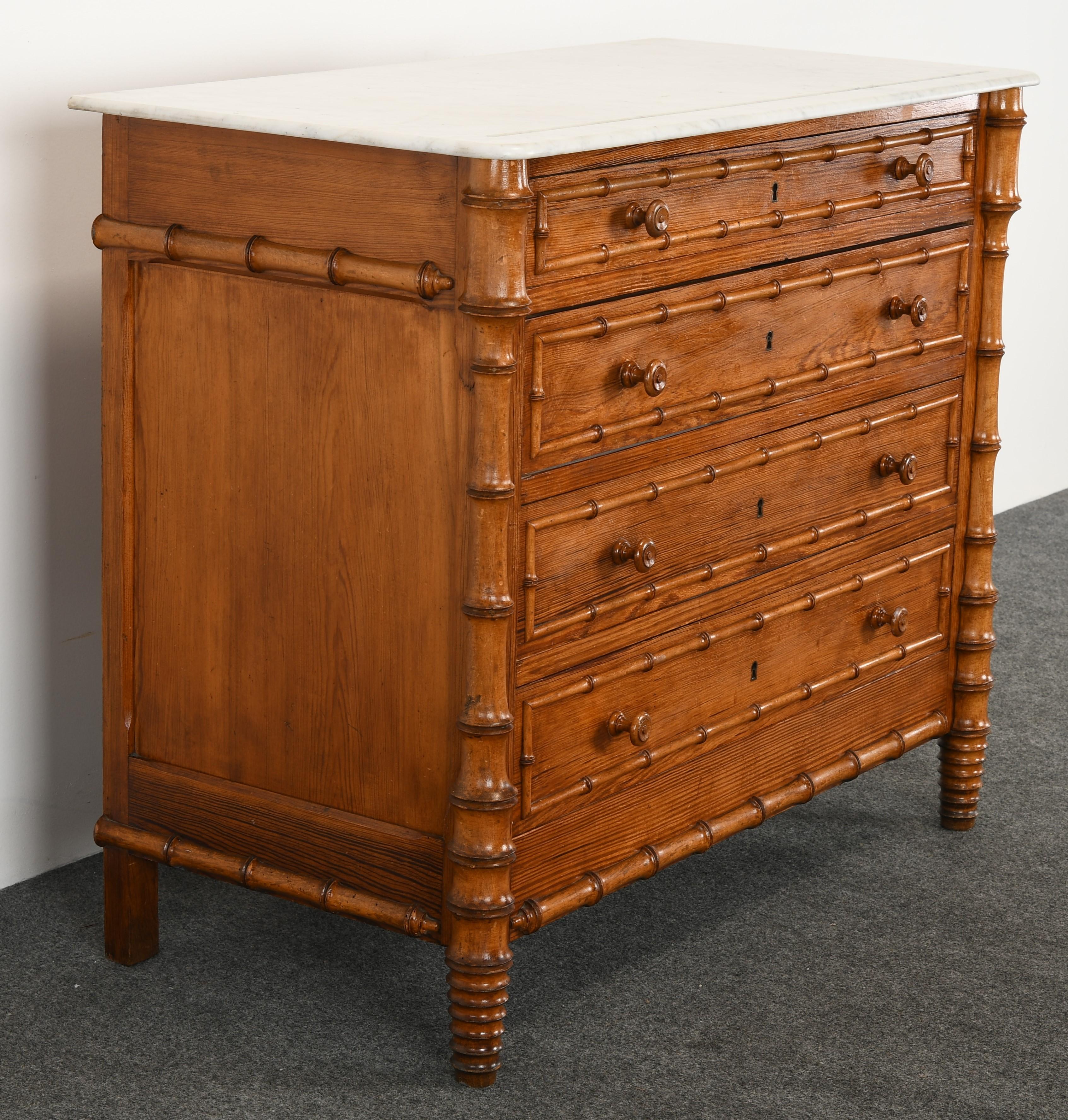 Faux Bamboo Chest of Drawers, 19th Century 1