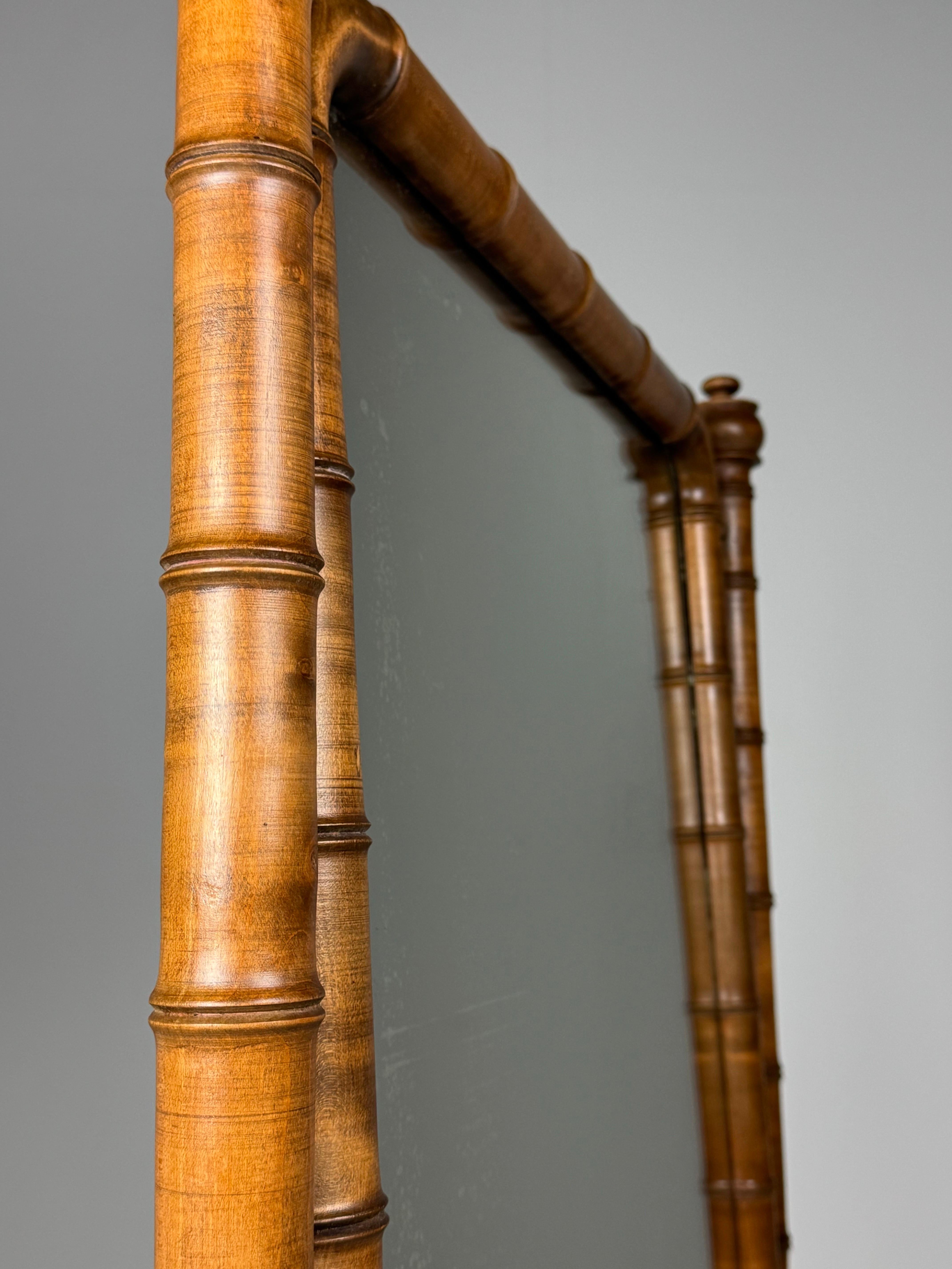 Faux Bamboo Cheval Mirror ca. 1900 For Sale 6