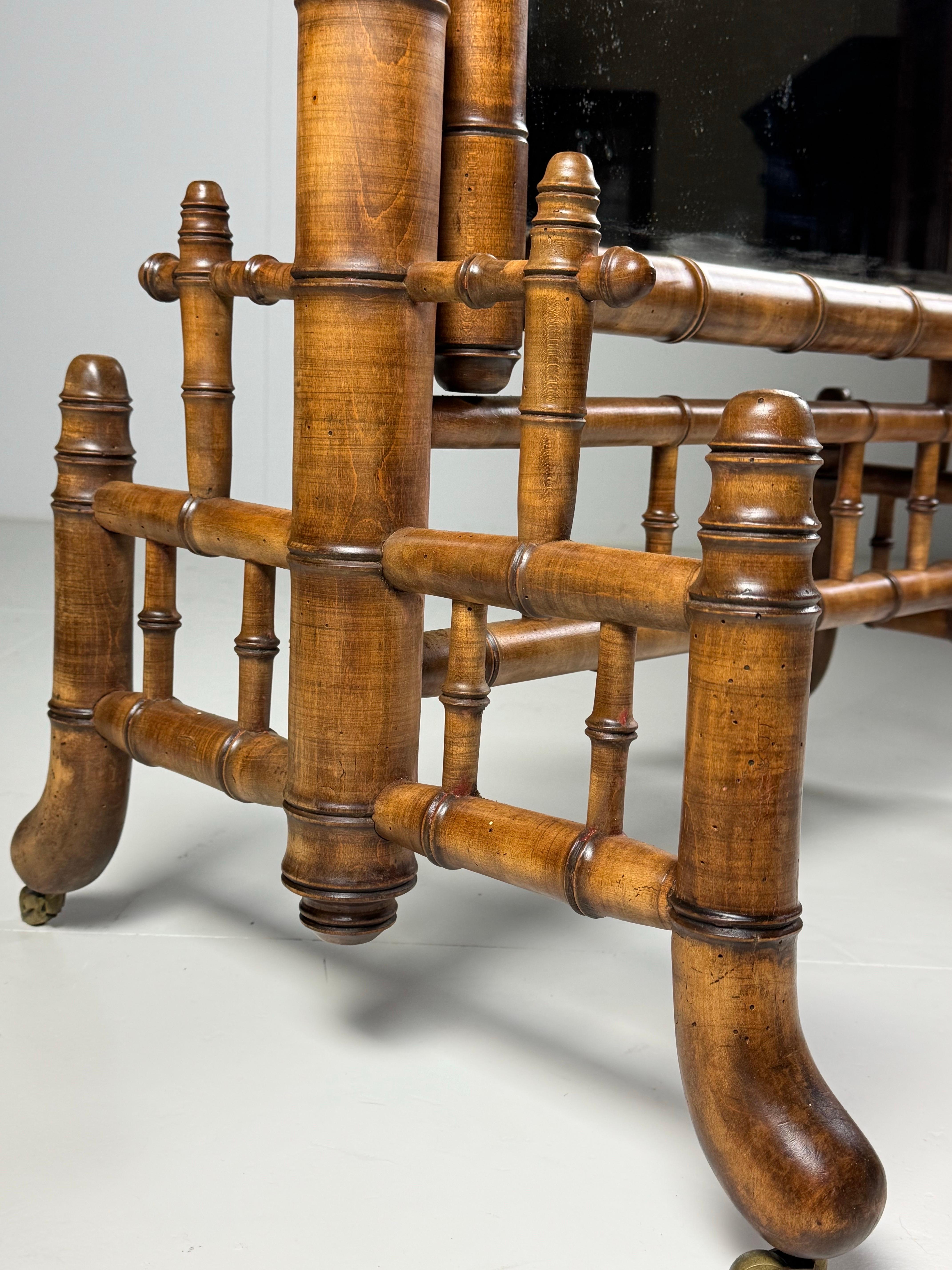Faux Bamboo Cheval Mirror ca. 1900 For Sale 1