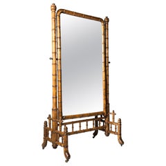 Faux Bamboo Cheval Mirror ca. 1900