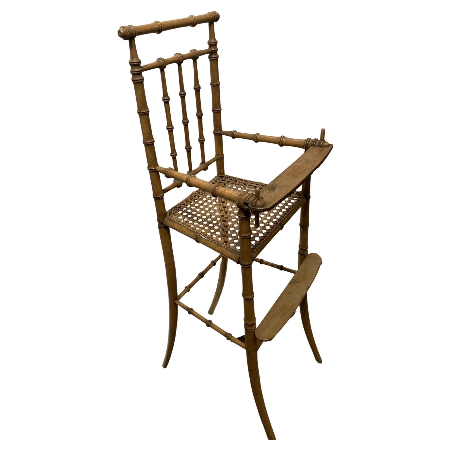 Test - Faux Bamboo Children’s High Chair, circa 1890