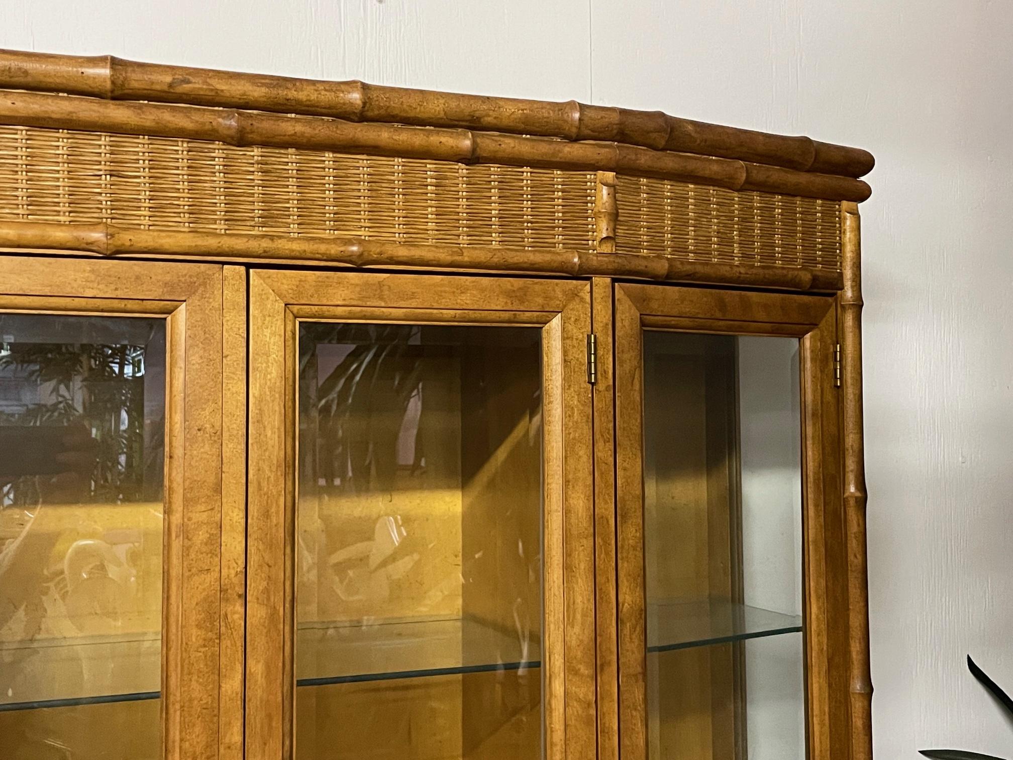 wicker china cabinet