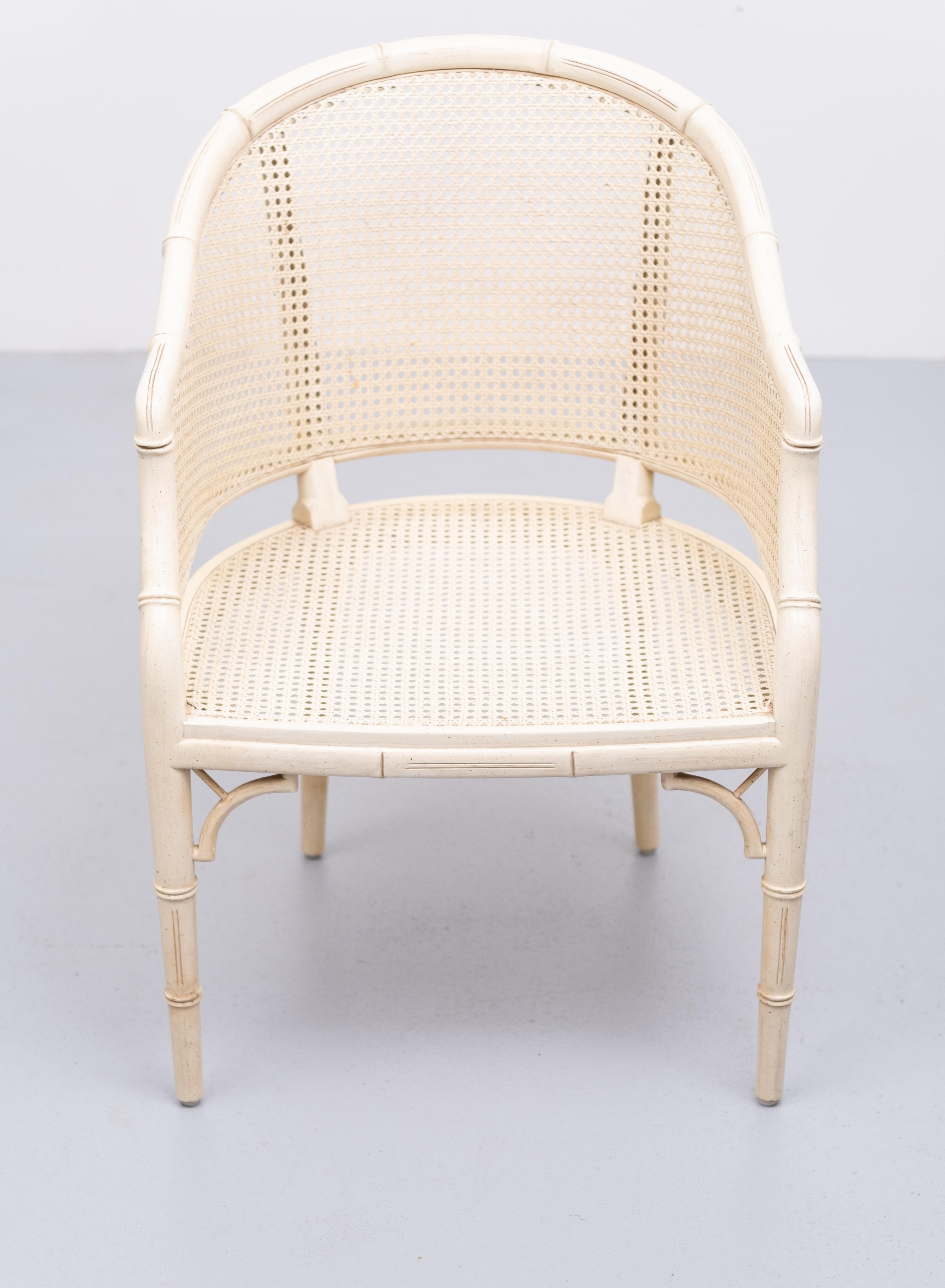 Faux Bamboo Chinese Chippendale Armchairs 1970s 2