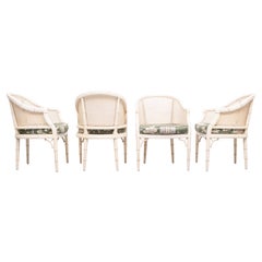 Faux Bamboo Chinese Chippendale Armchairs 1970s