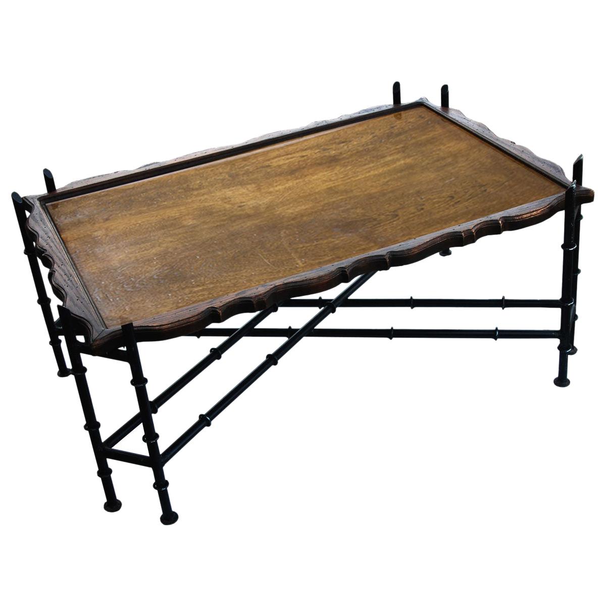 Faux Bamboo Chinese Chippendale Cocktail Table For Sale