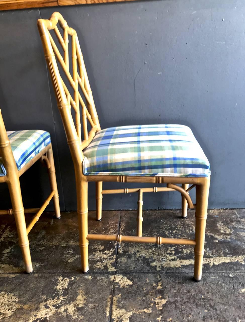 Chaises de salle à manger Chippendale en faux bambou:: lot de 4 Bon état à Pasadena, CA