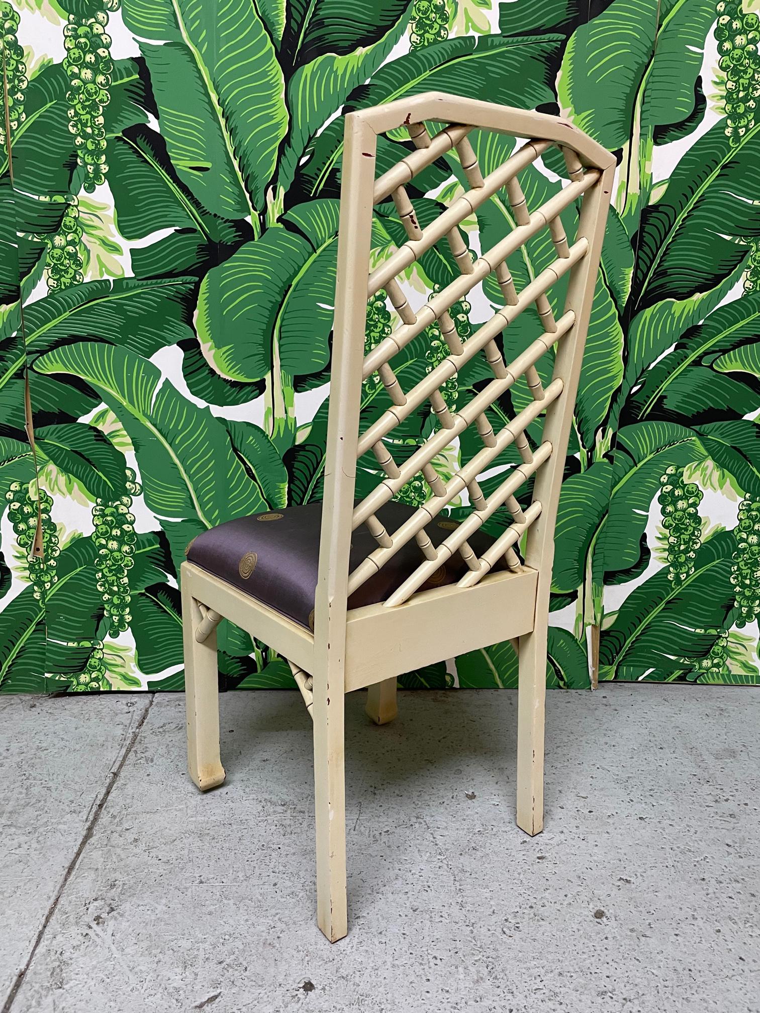 Faux Bamboo Chinoiserie Style Dining Chairs, Set of 8 at 1stDibs