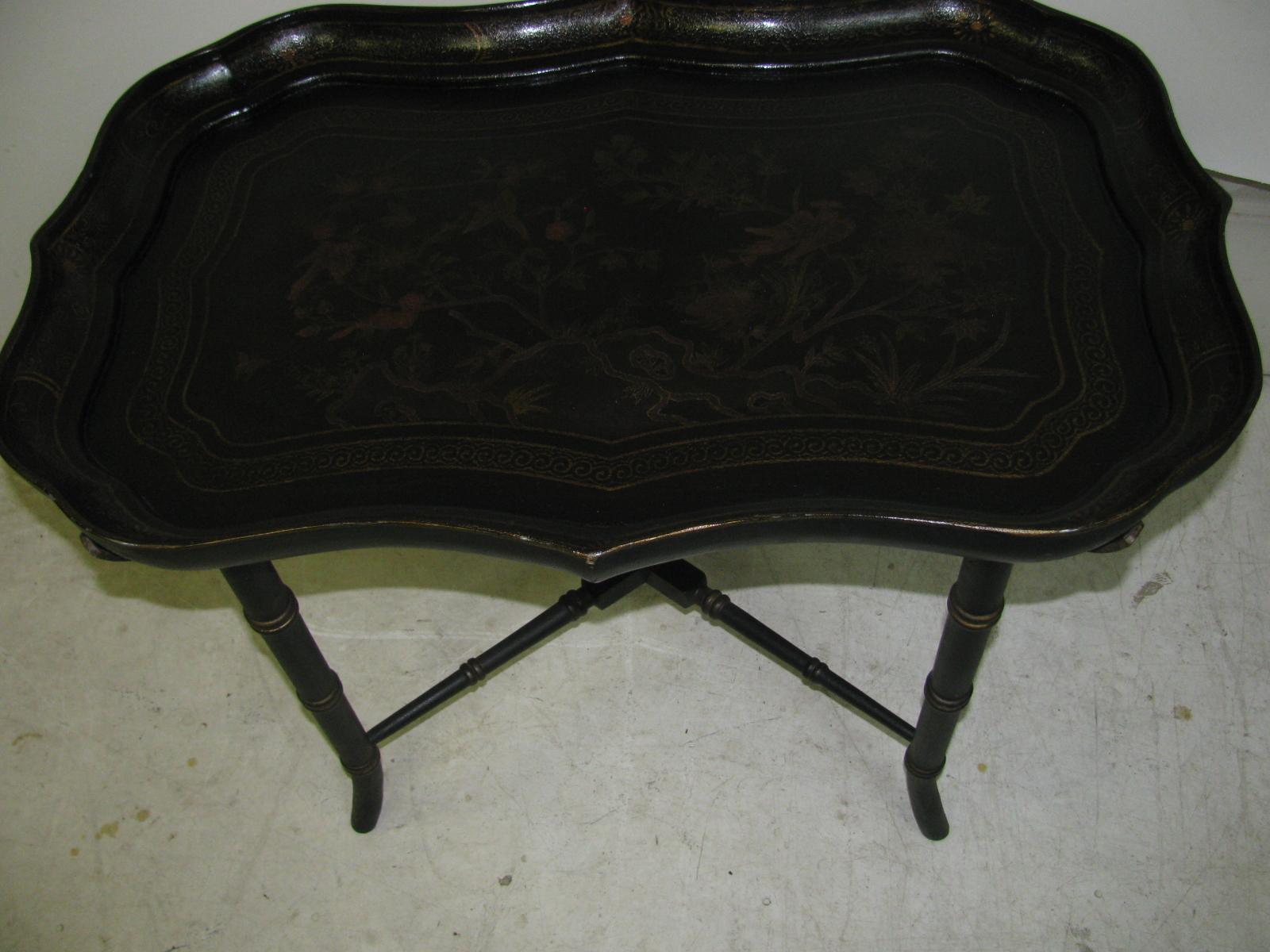 Faux Bamboo Chinoiserie Tray Cocktail Table Bombay Co. at 1stDibs bombay company tray table