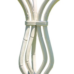 Faux Bamboo Chinoiserie White Dining or Patio Table Base