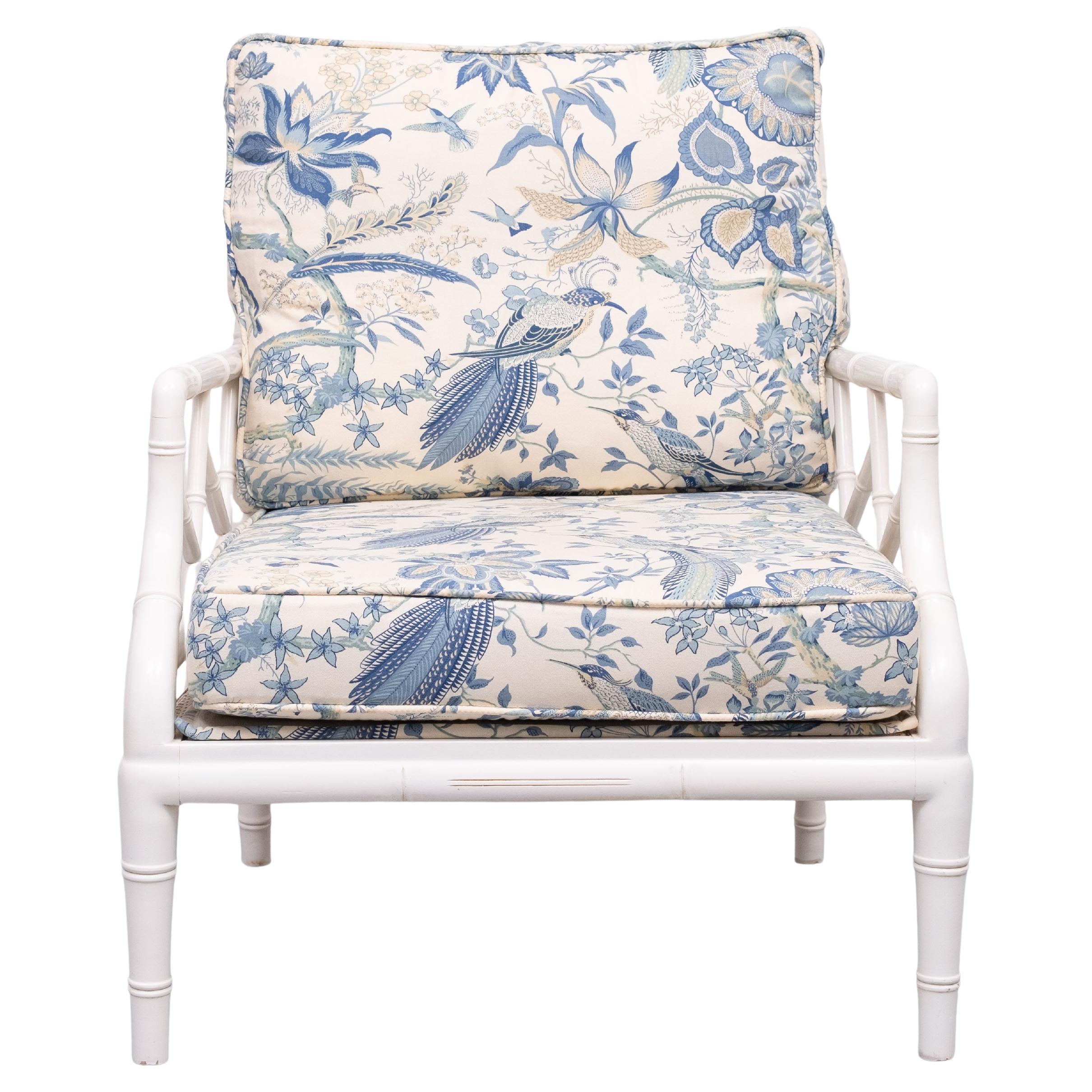 Faux Bamboo Chippendale lounge chair . 1970s France In Good Condition For Sale In Den Haag, NL